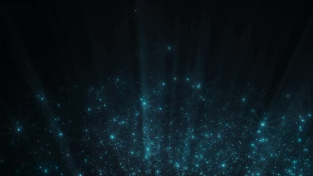 Blue particles shiny animation background 