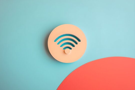 AI generated illustration of a wifi symbol on blue background