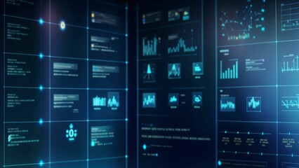 Fototapeta premium technology graphs and measurements panel