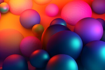 AI generated illustration of a collection of spheres and balls