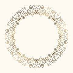 Elegant ornamental Golden floral mandala frame vector illustration