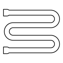 Heated towel rail dryer bathroom equipment contour outline line icon black color vector illustration image thin flat style
