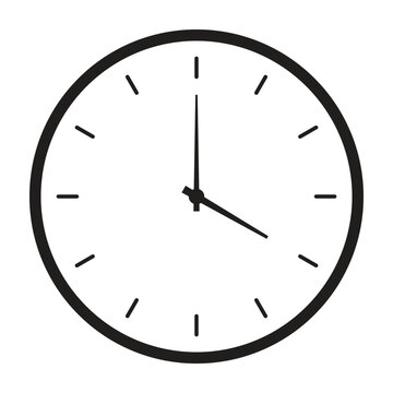 wall clock icon, vector illustration on transparent background.