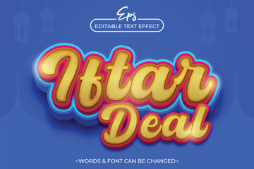 Iftar deal editable text effect template