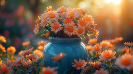 orange flowers in a vase