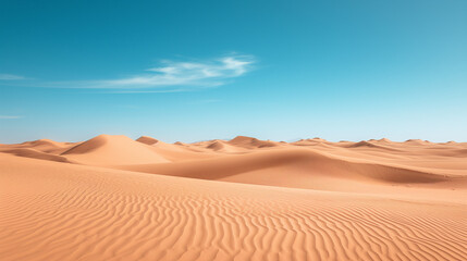 Fototapeta na wymiar Tranquil Desert Dunes Under Clear Sky