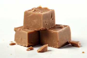 AI generated illustration of tasty fudge isolated on a white background