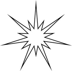 Outline sparkle. Shine sparkle illustration. Vector blink star for logo, sparkle clipart