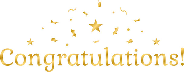 Congratulations! Gold celebration background with confetti, win, prestige, award, popular, trend, prestige, ver 2
