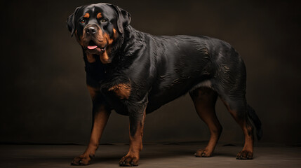 Rottweiler with a strong stance
