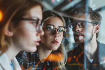 Colleagues are discussing issues in front of their computers