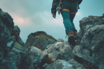 person on the rock
