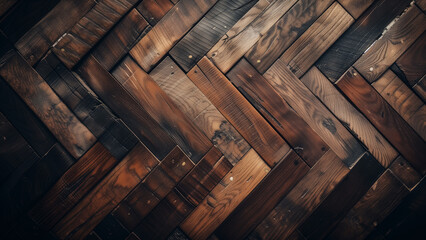 Patterned Elegance: Herringbone Wood Floor