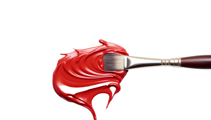 paint brush with red paint leaking png. red paint brush isolated. brush with red paint splatter on white background. red paint on a brush. red paint png. paintbrush png. brush and paint top view 