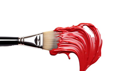 paint brush with red paint leaking png. red paint brush isolated. brush with red paint splatter on white background. red paint on a brush. red paint png. paintbrush png. brush and paint top view 
