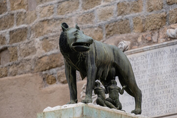 Luperca, the she-wolf who according to Roman mythology nursed Romulus and Remus, founders of Rome, Rome, Lazio, Italy