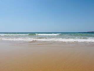 Fototapeta na wymiar Seascape, ocean bay, blue horizon