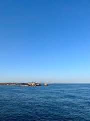 Seascape, ocean bay, blue horizon