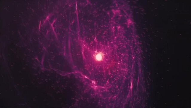 Purple blurred particles galaxy animation background 