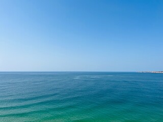 Seascape, ocean bay, blue horizon