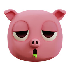 vomiting pig 3d emoji