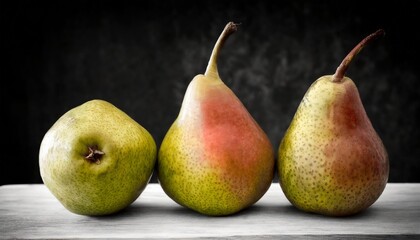 3 pears in a row with selective color