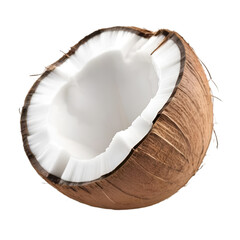 3d realistic coconut isolated on transparent background