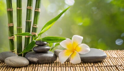 Obraz na płótnie Canvas bamboo and stones in a wellness spa