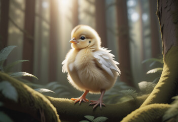 little chicken in forest