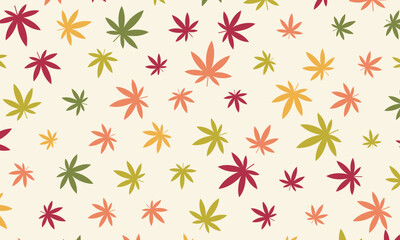 Fototapeta na wymiar vector seamless colorful cannabis pattern background