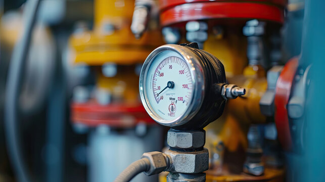 Close up of manometer measuring water pressure. Measuring instruments for pressure control

