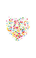 Colorful Geometric Background White Vector. Polka New Frame. Bright Wedding. Rainbow Round Shrovetide. Circle Top Design.