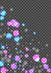 Black Snowflakes Background Transparent Vector. Snow Galaxy Frame. Blue Festive. Pink Glare Graphic. Happy Design.