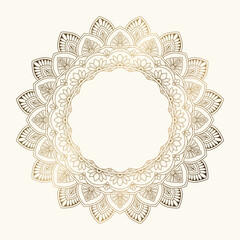 Elegant ornamental Golden floral mandala frame vector illustration