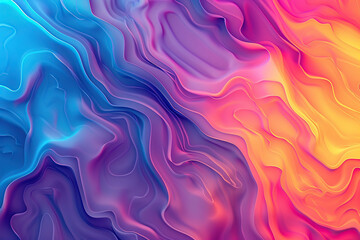 Obraz premium horizontal abstract waves gradient colourful background Generative AI