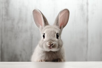 Obraz premium Cute Easter bunny with copy space background. Concept and idea of happy Easter day.