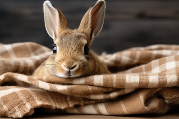 Obraz premium Cute Easter bunny with copy space background. Concept and idea of happy Easter day.