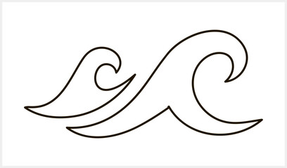 Doodle water wave clipart isolated. Hand drawn art. Sketch Vector stock illustration. EPS 10