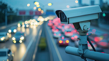 Radar speed control camera on the road
