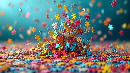 Fotobehang Abstract imagination jigsaw puzzle © wonderisland