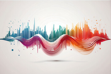 Visualize the Beat: Vector Equalizer Illustration, Aesthetic Representation of Music's Sound Waves.