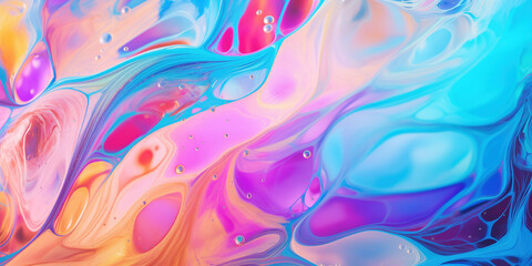 Abstract background of water stains. Colorful texture. Abstract pattern with bubbles. Background with multicolor liquid.