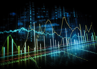 financial graph on abstract background represent stock market analysis and investment concept