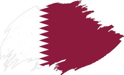 Qatar flag painted with brush on white background