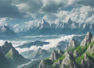 Mountains and Clouds