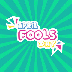 colorful april fools day typography witch comic effect