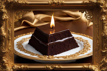  Soft Candlelight Brilliance Baroque Chocolate Nibs in Gilded Frame