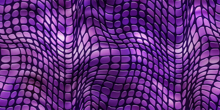 Luxury purple reptile leather or leatherette seamless pattern with embossed texture. Dinosaur or crocodile skin top view. Laminated snakeskin bg. Dermantin background. PVC material