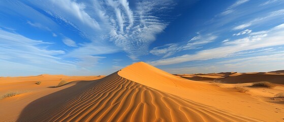 Fototapeta na wymiar Majestic Sand Dune Dominating Desert Landscape