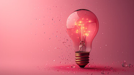 Illuminating Startup Ideas: Light Bulb Creativity on Pink